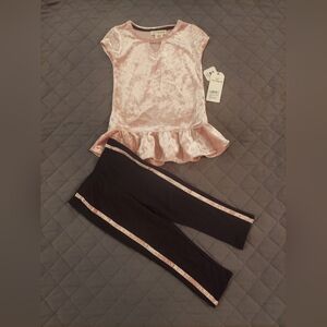 One Step Ahead Pink and Black Kids Matching Set